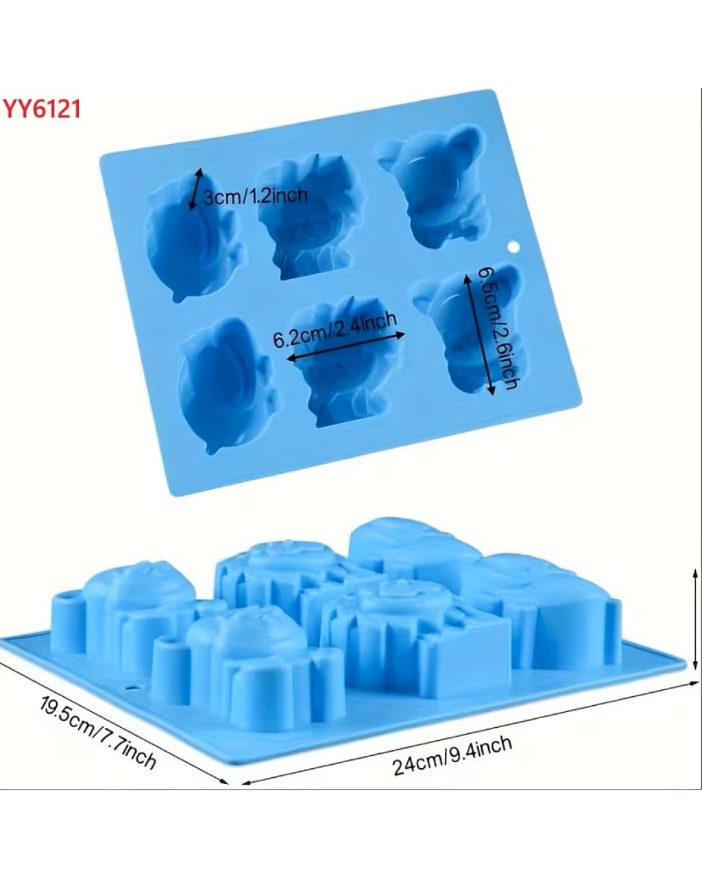 YY6121 Sevimli Vahşi Hayvanlar 6'lı Set Silikon Kalıp